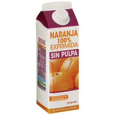 Zumo de naranja 100% exprimida sin pulpa Alipende 1L