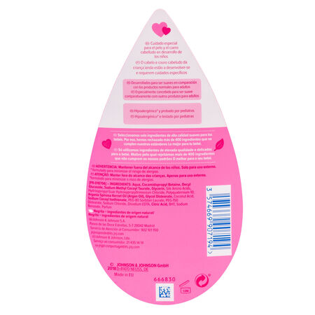Champú infantil Johnson's 500ml gotas brillo