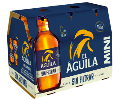Cerveza rubia sin filtrar El Águila 200 ml P6