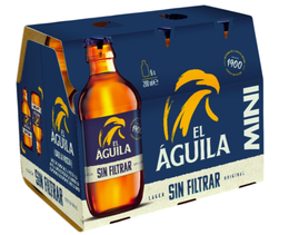 Cerveza rubia sin filtrar El Águila 200 ml P6