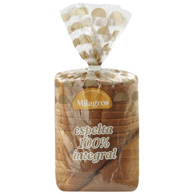Pan de molde 100% integral de espelta Milagros, 460 g