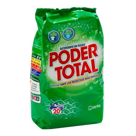 Detergente en polvo Lanta 20 lavados poder total