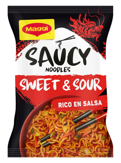 Fideos orientales noodles Maggi Saucy 128g
