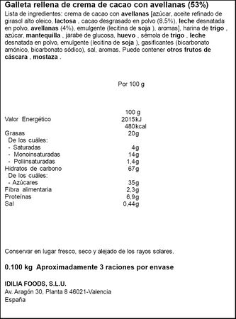 Galletas mini rellenas de Nocilla Booms 100g