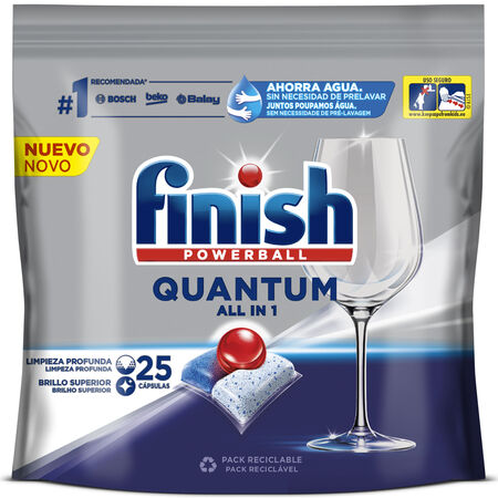 Detergente lavavajillas cápsulas Finish 25 unidades quantum