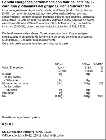 Bebida energética zero Monster 50cl lew