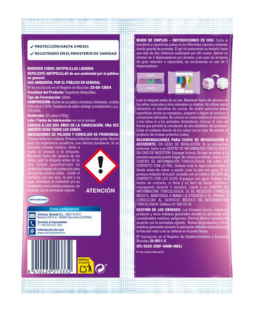 Antipolillas cubos Bonodor 20 unidades lavanda