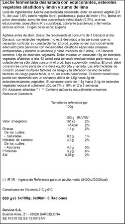 Bebida l&aacute;ctea Danacol colesterol pack 6 lima lim&oacute;n