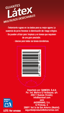Guantes De Latex Lanta 20U T-M/G