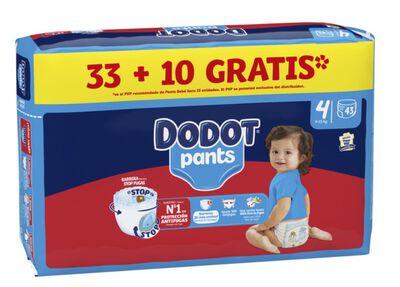 Pañal Dodot pants 33+10 uds talla 4