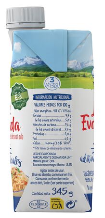 Leche evaporada Asturiana 340g desnatada