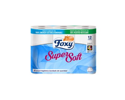 Papel higiénico super soft Foxy 12 unidades