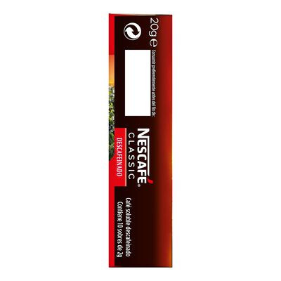 Caf&eacute; soluble descafeinado Nescaf&eacute; 10 sobres mezcla
