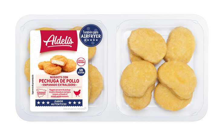 Nuggets con pechuga de pollo empanado extraligero 300g