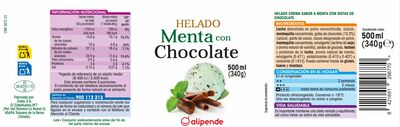 Helado tarrina Alipende menta y chocolate 500ml