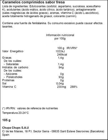 Caramelos sin az&uacute;car sabor fresa Smint 150 unidades