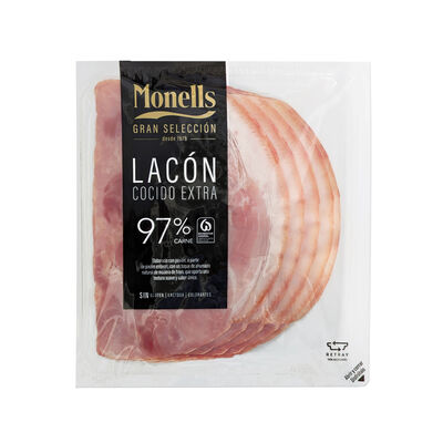 Lac&oacute;n cocido extra con 97% carne Monells 140g