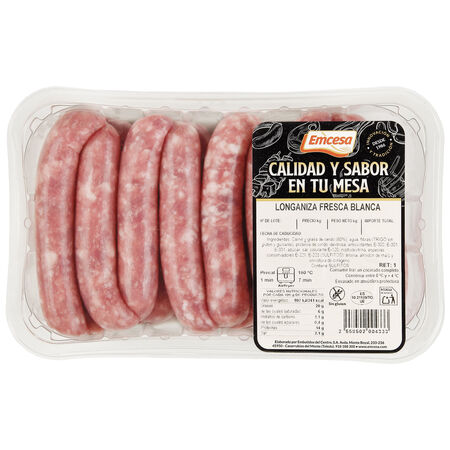 Longaniza blanca fresca Emcesa 700g aproximadamente