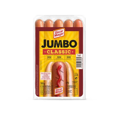 Salchichas tipo jumbo classic Oscar Mayer 350g pack 4 uds