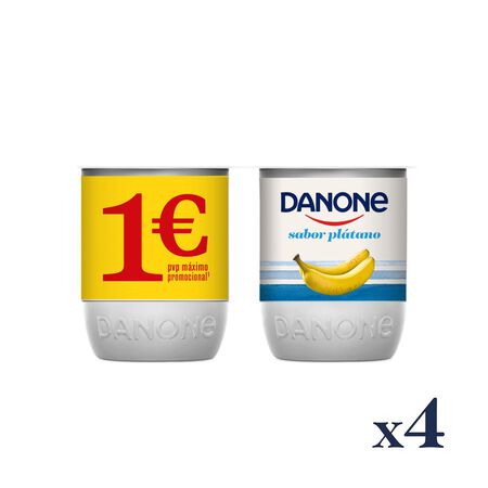 Yogur Danone pack 4 plátano