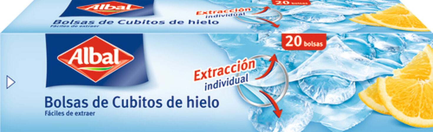 Bolsas de cubitos hielo Albal 20 uds con extracción individual