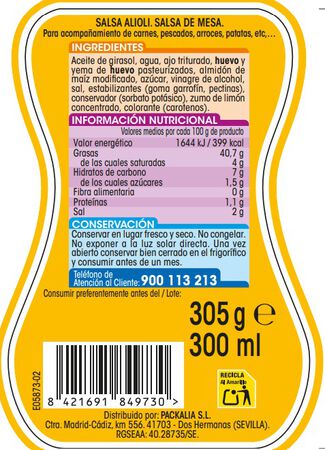 Salsa Alipende 300ml ali-oli