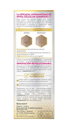 Serum Cellular Luminous 630 Antimanchas  Nivea 30 ml 