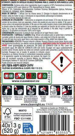 Detergente cápsilas 3en1 Lanta 40 litros Marsella