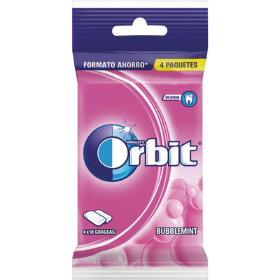 Chicles fresa menta sin azúcar Orbit pack 4