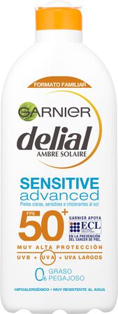Crema solar Delial 400ml FPS 50 sensitive advanced formato familiar