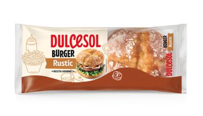 Pan burguer r&uacute;stico Dulcesol 300g 4 uds