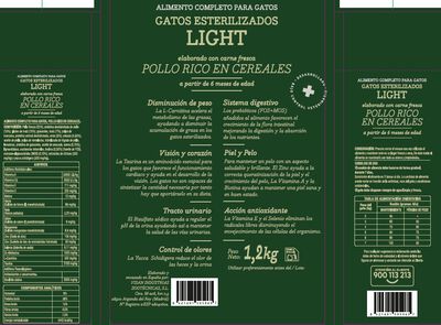 Alimento completo para gato Meque esterilizado pollo cereal 1,2kg