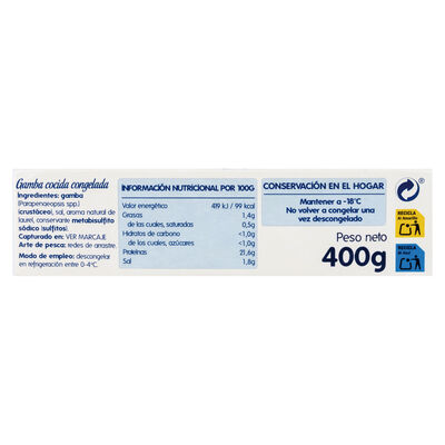 Gamba cocida Antonio y Ricardo 400g 40/48 piezas