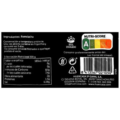 Remolacha cocida y pelada 500g