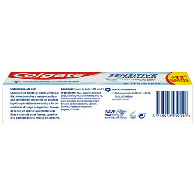Pasta de dientes blanqueadora Colgate Sensitive con Sensi-espuma 100ml