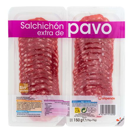 Salchichón de pavo en lonchas Alipende pack 2 de 75g
