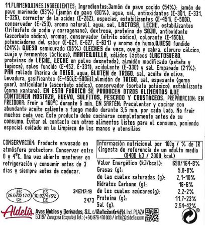 Flamenquín de pavo y queso Aldelis 255g