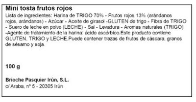 Tostas mini con frutos rojos Recondo 100g