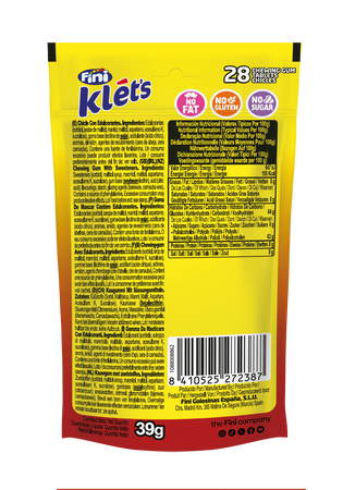 Chicles de miel lim&oacute;n jengibre sin az&uacute;car Klets Fini 39g