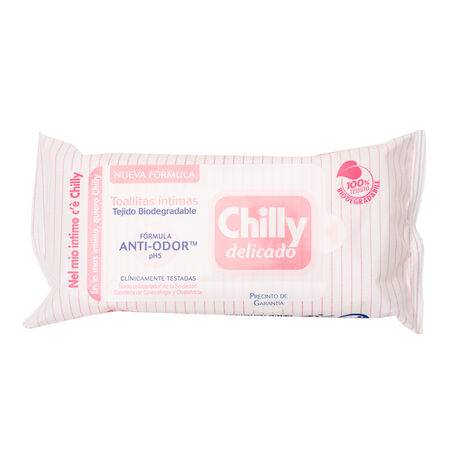 Toallitas íntimas desechables Chilly 12 uds delicado fórmula suave