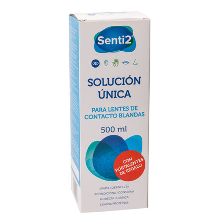 Solución única Senti2 500ml para lentes de contacto blandas