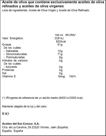 Aceite de oliva intenso 1&ordm; Coosur 5l