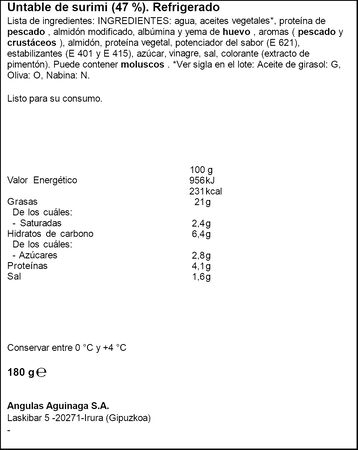 Pintxo donostiarra sin gluten Aguinamar 180g