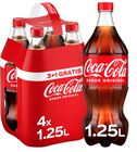 Refresco cola con sabor cl&aacute;sico Coca-Cola 1,25l pack 3 m&aacute;s 1 gratis