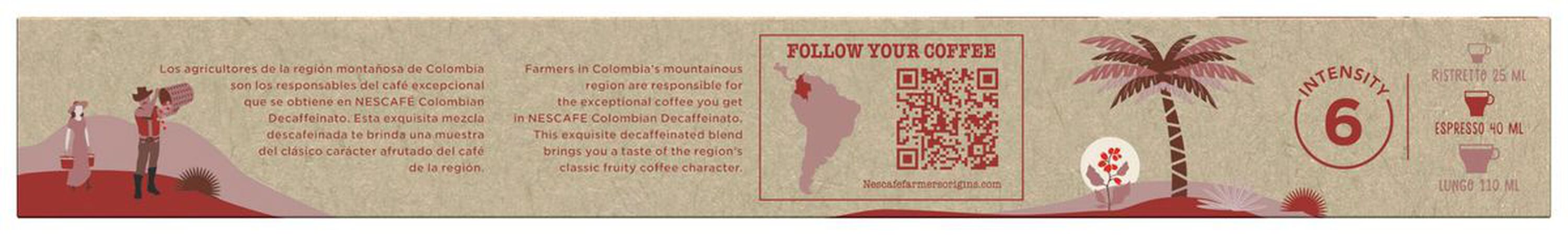 Café descafeinado origen colombia Nescafé 10 cápsulas intensidad 6