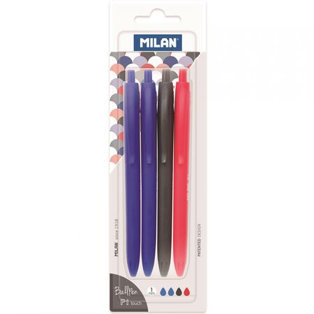 Bolígrafo Milan 4U Azul-Negro-Rojo