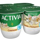 Bífidus Activia desnatado 0% materia grasa pack 4 vainilla