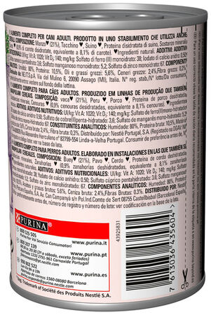Comida húmeda perro Purina buey 400g