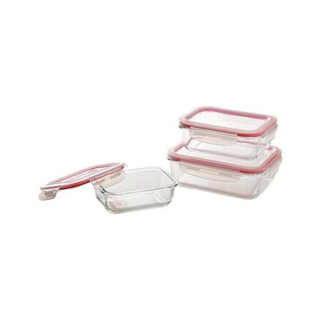 Set Recipientes Alimentos Bergner 3Pzas Rectangular