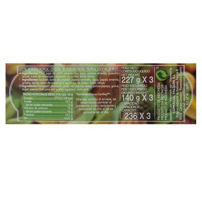 Coctel de frutas Norvi pack 3 tropical